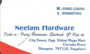 Neelam Hardware Business card