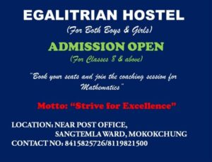 Egalitrian Hostel Sangtemla Ward, Mokokchung, Nagaland Both girls and boys hostel Mokokchung Nagaland