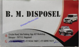 BM Disposal Business Card car repair parts in Dimapur Nagaland