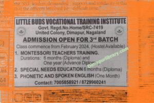 Little Buds Vocational Training Institute United Colony, Dimapur